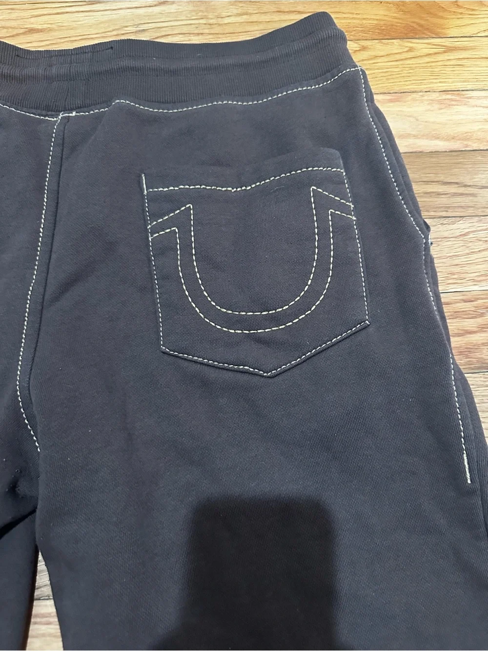 True Religion Men’s Brown Sweatpants Straight Leg Drawstring Travel Comfort Med